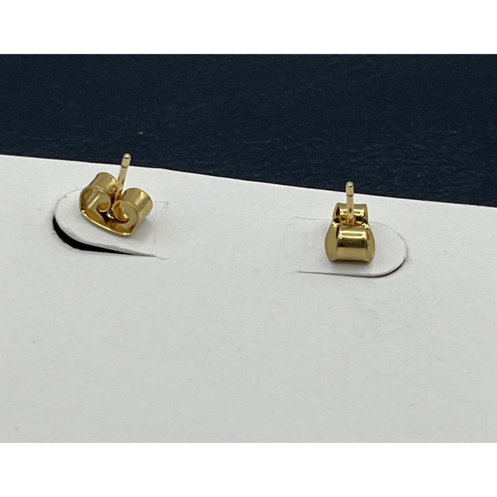 14K Yellow Gold 4.8mm Polished Ball Stud Earrings Dainty Classic Minimalist - Picture 7 of 10